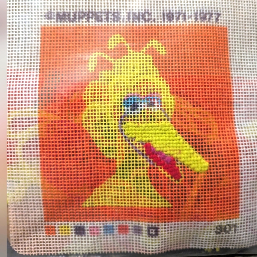 Vintage Sesame Street 1997 Cross Stitch Kit Big Bird‎ Beginner Craft. STARTED